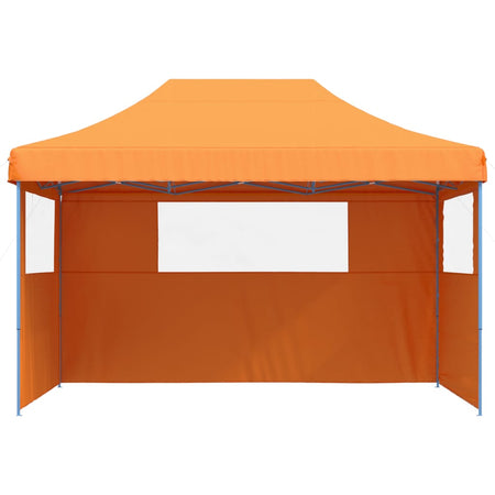 Tendone per Feste Pieghevole Pop-Up con 3 Pareti Arancione Struttura Blu