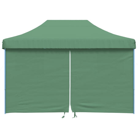 Tendone per Feste Verde Struttura Blu Pieghevole Pop-Up con 4 Pareti