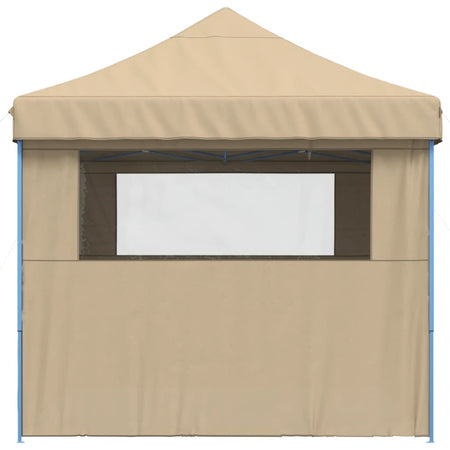 Tendone per Feste Pieghevole Pop-Up con 4 Pareti Beige Struttura Blu