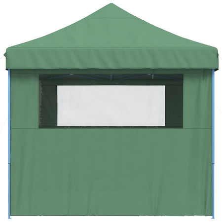 Tendone per Feste Verde Struttura Blu Pieghevole Pop-Up con 4 Pareti
