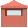 Tendone per Feste Terracotta Struttura Blu Pieghevole Pop-Up con 3 Pareti