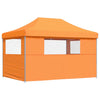 Tendone per Feste Pieghevole Pop-Up con 3 Pareti Arancione Struttura Blu