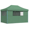 Tendone per Feste Verde Struttura Blu Pieghevole Pop-Up con 4 Pareti