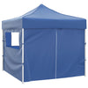 Tenda Pieghevole Blu con 4 Pareti Verniciato a Polvere  3 x 3 m