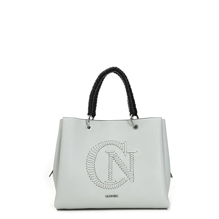 SHOPPING CON MANICO INTRECCIATO E CN RICAMO