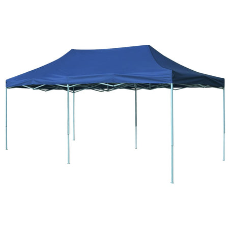 Tenda Pieghevole Blu Acciaio Verniciato in Polvere Pop-Up 3x6 m
