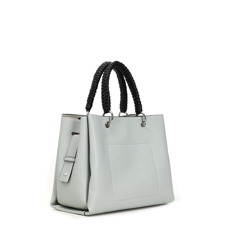 SHOPPING CON MANICO INTRECCIATO E CN RICAMO