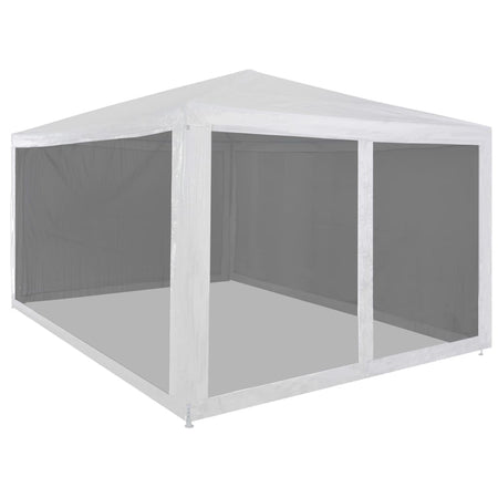 Tenda per Feste Bianco e Nero con 4 Pareti in Rete 4x3 m