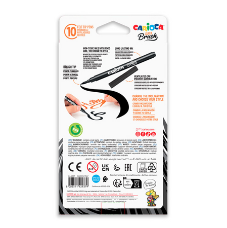 Carioca, Pennarelli Super Brush, 10 Pezzi