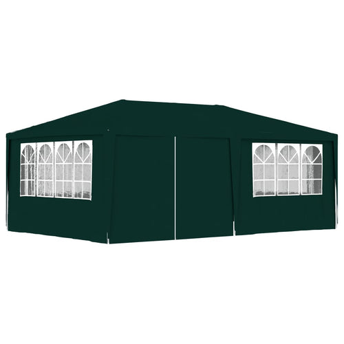 Gazebo Professionale Verde con Pareti Resistente All'acqua 4x6 m 90 g/m²
