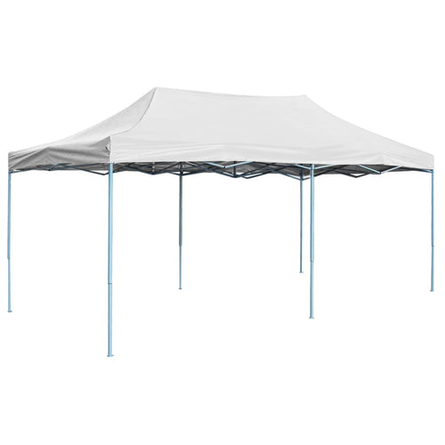 Gazebo Bianco Tessuto Oxford Professionale Design Pieghevole 3x6 m Acciaio
