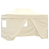Gazebo Professionale Crema Pieghevole con 4 Pareti Acciaio Resistente 3x4m