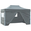Gazebo Professionale Pieghevole 4 Pareti Acciaio Antracite 3x4m