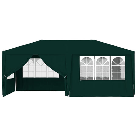 Gazebo Professionale Verde con Pareti Resistente All'acqua 4x6 m 90 g/m²