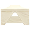 Gazebo Professionale Crema Pieghevole con 4 Pareti Acciaio Resistente 3x4m