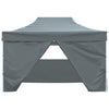 Gazebo Professionale Pieghevole 4 Pareti Acciaio Antracite 3x4m