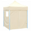 Gazebo Professionale Crema Pieghevole con 4 Pareti Acciaio Crema 2x2m
