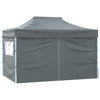 Gazebo Professionale Pieghevole 4 Pareti Acciaio Antracite 3x4m