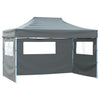 Gazebo Professionale Pieghevole 4 Pareti Acciaio Antracite 3x4m