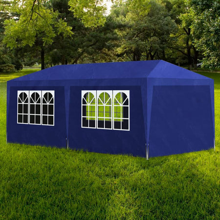 Tenda per Feste Blu Altezza 2 Metri Resistente All'acqua e ai Raggi UV