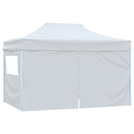 Gazebo Professionale Bianco Design Pieghevole 4 Pareti Acciaio 3x4m