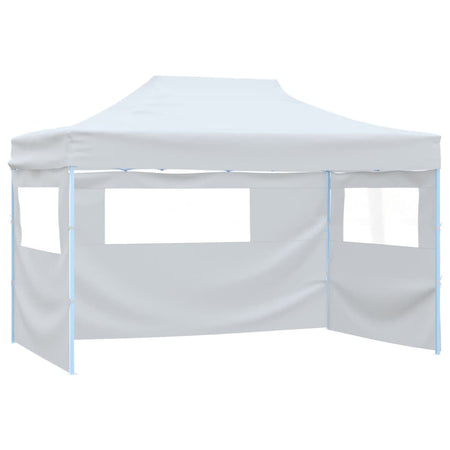 Gazebo Professionale Bianco Design Pieghevole 4 Pareti Acciaio 3x4m