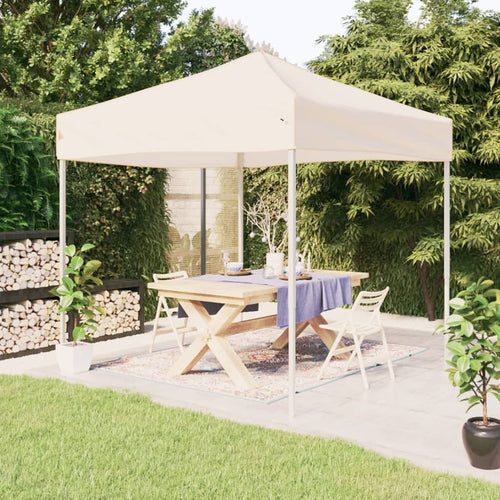 Tenda per Feste Crema Pieghevole Tessuto Oxford Telaio in Acciaio in 2x2 m