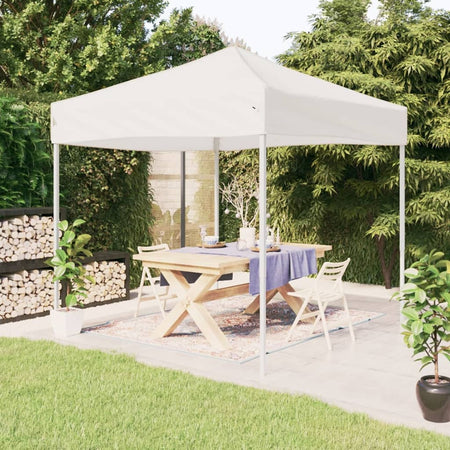 Tenda per Feste Design Pieghevole Bianca Tessuto Oxford Telaio in Acciaio 2x2 m
