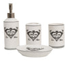 Biscottini Set bagno Savons Superfines 4 pezzi in porcellana bianca decorata L25xPR10xH21 cm