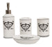 Biscottini Set bagno Savons Superfines 4 pezzi in porcellana bianca decorata L25xPR10xH21 cm