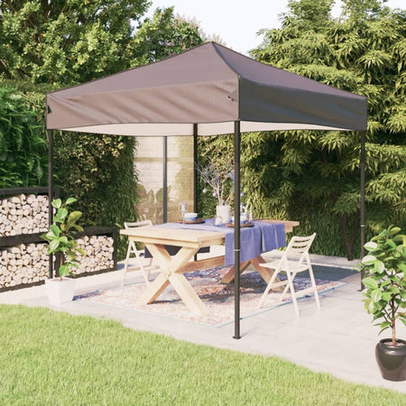 Tenda per Feste Design Pieghevole Tortora Telaio in Acciaio 2x2 m