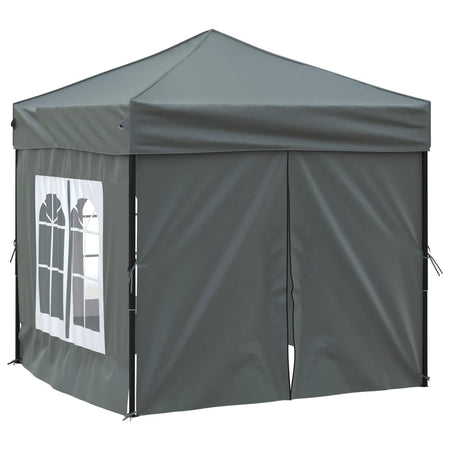 Tenda per Feste Pieghevole con Pareti Laterali Antracite Telaio in Acciaio 2x2 m