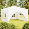Tenda per Feste Pieghevole con Pareti Laterali Bianco Tessuto Oxford 3x3 m
