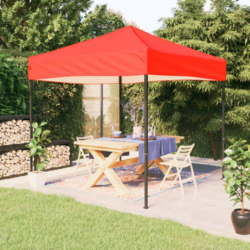 Tenda per Feste Rossa Design Pieghevole Tessuto Oxford Telaio in Acciaio 3x3 m