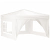 Tenda per Feste Pieghevole con Pareti Laterali Bianco Tessuto Oxford 3x3 m