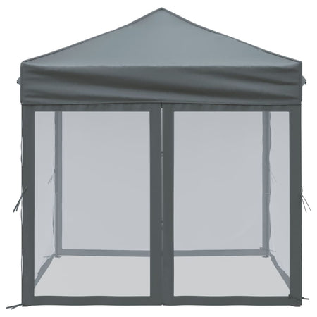 Tenda per Feste Pieghevole con Pareti Laterali Antracite Tessuto Oxford 2x2 m