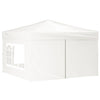 Tenda per Feste Pieghevole con Pareti Laterali Bianco Tessuto Oxford 3x3 m
