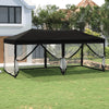 Tenda per Feste Nera Design Pieghevole con Pareti Laterali 3x6 m