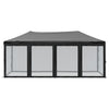 Tenda per Feste Nera Design Pieghevole con Pareti Laterali 3x6 m