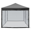 Tenda per Feste Nera Design Pieghevole con Pareti Laterali 3x6 m