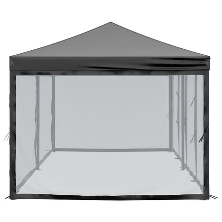 Tenda per Feste Nera Design Pieghevole con Pareti Laterali 3x6 m
