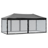 Tenda per Feste Nera Design Pieghevole con Pareti Laterali 3x6 m