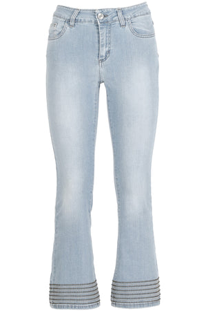 DENIM CROPPED FLARE CON BORCHIETTE