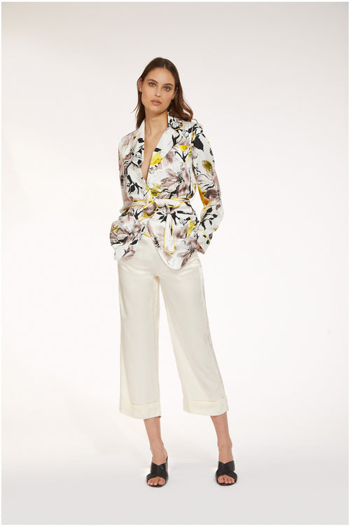 PANTALONE CULOTTE CON BORDI A CONTRASTO