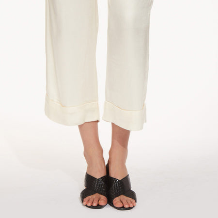 PANTALONE CULOTTE CON BORDI A CONTRASTO