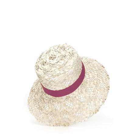 CAPPELLO TIPO PARALUME DI PAGLIA INTRECCIATA