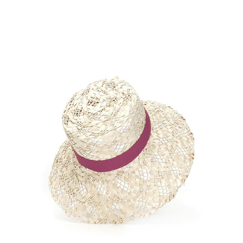 CAPPELLO TIPO PARALUME DI PAGLIA INTRECCIATA