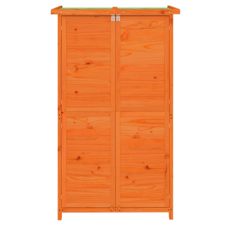 Rimessa Porta Attrezzi da Giardino Marrone Legno Massello di Pino  83x57x140 cm