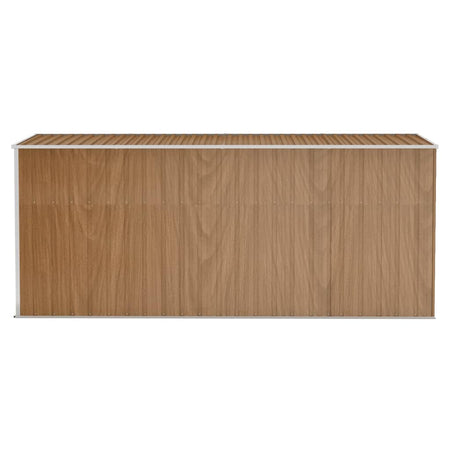 Capanno Giardino a Parete Porta Attrezzi Marrone Acciaio Zincato 118x382x178cm
