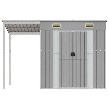 Capannone Porta Attrezzi Grigio Chiaro Acciaio Zincato Robusto 277x110,5x181cm